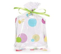 10ct"Dotty Spring" Polka Dots 4x2x9" Medium Cello Cellophane Treat Food Snack Bags nfLG -1591