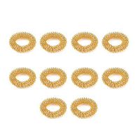 guohanfsh 5/10Pcs Massage Acupuncture Finger Rings Health Care Acupressure Hand Massager Body Pain Relief Golden-10 Pcs *
