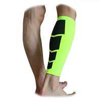 Mcolics Unisex Calf Compression Leg Sleeve Shin Guard Support Calf Socks for Men Women Running, Cycling, Hiking, Shin Splints and Varicose Veins (1 pair) (Fluorescent Green, X-Large)