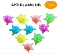 Aiamo 5.5CM Big Washer Balls, Eco-Friendly Dryer Balls 10 Pcs, Laundry Scrubbing Balls Tangle-Free, Solid Colorful Laundry Washing Balls Enhance Your Machine Cleaning Power(Multicolored, 5.5cm)