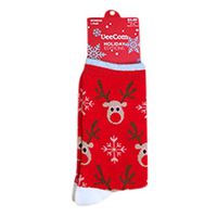 Unisex Cotton Christmas Stockings Cute Snowflake Santa Claus Holiday Middle Socks for Mens and Women