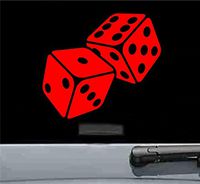 JS Artworks Dice Cubes Vinyl Decal Sticker (RED)