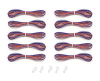 Hygloss Products 38410 45 Yards White and Blue Plastic Cord, Red, White & Blue