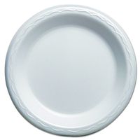 Genpak LAM07 Elite Laminated Foam Dinnerware, Plate, 7" Dia, White, Pack of 125 (Case of 8 Packs)
