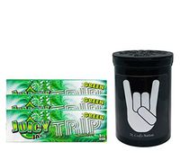 Herb Airtight Container Fresh Kettle with Juicy Jay's Green Trips 1.25 Flavored Hemp Rolling Papers 3 Count DC Crafts Nation- Metal