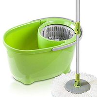 Broom and Dustpan with Long Handle Telescopic Upri Rotating mop - Stainless Steel Lazy mop, Household Absorbent mop