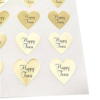 Happy Tears Stickers by Once Upon Supplies, Seals and Labels for Tissues, Wedding Favors, 1.5" x 1.5", Gold Foil, 48 Stickers