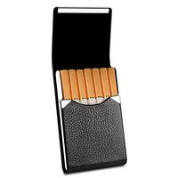 Rivia Classic Leather Cigarette Carrying Case for Men and Women (Black)