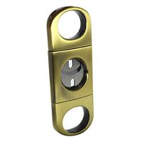 FULUSHOU Cigar Cutter Stainless Steel Super Sharp High Quality Double Blade Cigar Cutter Bronze Color