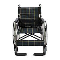 ChenCheng Wheelchair Reinforced Aluminum Alloy Light Foldable Solid tire Old Scooter Medical Supplies (Color : B)