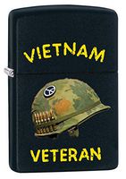 Zippo Lighter: Vietnam Veteran Design - Black Matte 79833