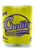 Cholin Toilet Paper Bath Tissue 6 Rolls 1000 Sheets per Roll