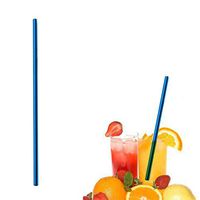 Stainless Steel Staws,Sikye 6mm Diameter Metal Drinking Reusable Straws Bent/Straight Washable Lenth 21.5cm (Blue (Straight))