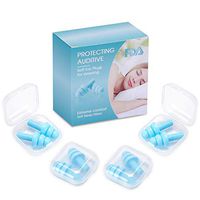 Ear Plugs, Silicone Ear Plugs Noise Cancelling Reusable Comfortable Earplugs for Sleeping Snoring Swimming Working and Travel (4 Pairs, Blue)
