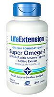 Super Omega-3 EPA/DHA with Sesame Lignans & Olive Extract 240 Easy-to-Swallow softgels-Pack-3