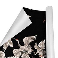 Gift Wrapping Paper Roll White Japanese Cranes for Birthday,Holiday,Wedding,Baby Shower Gift Wrap - 3Rolls - 58inch x 23inchPerRoll