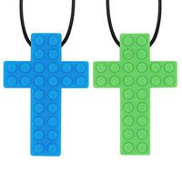 Sensory Chew Necklace for Boys & Girls - Chewing Necklace Chew Toys for Kids with Autism ADHD - Chewy Oral Chewing Toys (2 Pack)