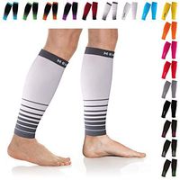 NEWZILL Compression Calf Sleeves (20-30mmHg) for Men & Women - Perfect Option to Our Compression Socks - for Running, Shin Splint, Medical, Travel, Nursing, Cycling (S/M, i-White/Grey)
