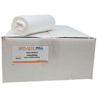PlasticMill 6 Gallon Garbage Bags, High Density: Clear, 6 Micron, 20x22, 2000 Bags.
