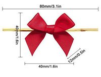 16 Color Gift Bows,Red Twist Tie Bows for Bakery Candy Lollipop Cello Bag(50 Pack)
