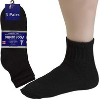 Diabetic Socks Womens Cotton 3-Pack Ankle Black By DEBRA WEITZNER