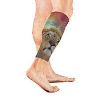 Calf Guard Sleeves Cool Animal Lion Watercolour Art Sports Calves Guards Sleeves for Running, Basketball, Baseball, Football