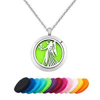 EV.YI Jewels Fairy Tale Godmother Essential Oil Diffuser Necklace Stylish Aromatherapy Perfume Necklace Locket Pendant for Mom Women Girl Men