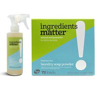 Ingredients Matter Fragrance-Free Laundry Set: Laundry Soap Powder, 36oz + Booster and Stain Eliminator,10oz / Hypoallergenic, Natural, Detergent-Free, Eco-Friendly