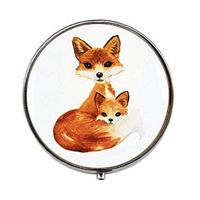 Double Fox - Art Photo Pill Box - Charm Pill Box - Glass Candy Box