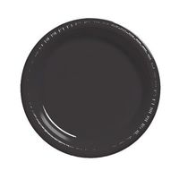 Creative Converting Touch of Color 20 Count Plastic Banquet Plates, Black Velvet