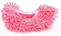 Fusicase Slippers Shoes,Fusicase Microfiber Dust Mop Slipper Shoe Office House Floor Bathroom Kitchen Cleaner(Pink)