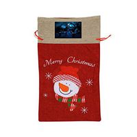 VAbBUQBWUQ Fashion Picture Element Santa Clause Drawstring Candy Goody Toy Gift Stocking Bag Holiday Wrapping Party Favors Presents Decorations