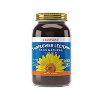Lekithos® 100% All Natural Liquid Sunflower Lecithin - 32 fl. oz. - Cold Pressed (Solvent Free) - Rich in Phosphatidyl Choline - Non-GMO Project Verified