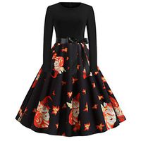 Vivilpus Halloween Sleeveless Dress Women 2019 Pumpkin Print Dress Round Neck Zipper Hepburn Bow Big Pendulum Hepburn Dress Skirt Dress