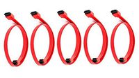 5 Pack 18inch SATA 6Gbps Cable w/Locking Latch - Red, CNE35571
