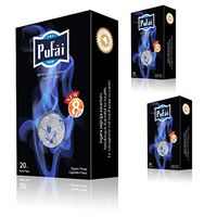 Pufai Reusable Cigarette Holder Regular Type Filters 8 mm 60 Pieces in 3 Boxes Dark
