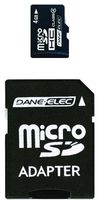 Dane-Elec 4 GB Class 4 microSDHC Flash Memory Card with SD Adapter DA-2IN1-04G-R