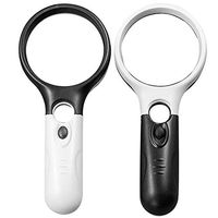 2 Pack Handheld Led Illuminated Magnifying Glass, 3X 45x Magnifier Lens, Nighted Magnifying Glasses Magnifier with Light for Reading Maps, Jewelry Cleaning, Watch Repair Tools