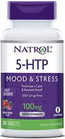 Natrol 5-HTP Fast Dissolve Tablets, Wild Berry Flavor, 100mg, 30 Count