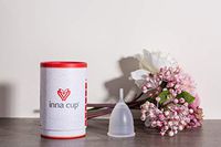 INNA Menstrual Cup, 100% Medical Grade Silicon, no BPA or Latex, no toxins, FDA Approved, Clear Without Any Dyes in Feminine Hygiene Products. (S)