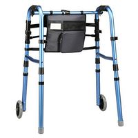 Carex Folding Explorer Walker for Seniors - Adult Walker with 5-Inch Wheels - Portable Medical Walker with Adjustable Height, 30-38 Inches