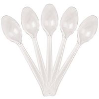 JAM PAPER Premium Utensils Party Pack - Plastic Spoons - Clear - 48 Disposable Spoons/Pack