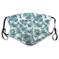 2 Pack Variety Fantastic Camouflage Patterns 4 PM2.5 Non-Medical Ma-sk with Replaceable Filter Elements