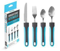 Adaptive Utensils Premium Silverware - Weighted Utensils Set with Non Slip Handles for Limited Muscle Control - for Parkinsons, Arthritis, Aid Handicapped, Hand Muscle Weakness - 4 Piece Set