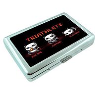 Panda Triathlete Em1 Hip Silver Cigarette Case Id Holder Metal Wallet 4" X 2.75" RFID Protection