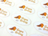 Pack of 30 Seasons Greetings Christmas Oval Stickers, Colorful Robin Envelope Seals Labels for Cards, Festive Craft and Decoration