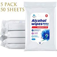 Disinfectant Wipes, 75% Alcohol Cleaning Wet Wipes,Alcohol Disinfectant Wipes,Daily Disinfecting Use Antiseptic Sterilization for Tourism Hotel,Restaurant,Home,Office,Car(5 Packs,50 Sheets)