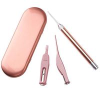 3 Pcs Earwax Removal Kits,Nose Cleaning Tweezer,Nail Clipper,Ear and Nose Pick Cleaner Kit with LED Light,Visible Ear, Nose Care Accessories,Ear Spoon with Storage Box for