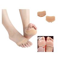 Iusun Metatarsal Pads Ball of Foot Cushions 6 Pairs Soft Silicone Breathable Forefoot Pain Relief Bunion for Walking Dancing Toe Strechers Yoga Pad Kit for Men & Women (Beige)
