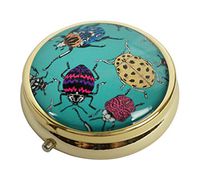 XingBoo Custom New Hot Round Medicine Tablet Pocket Travel Gold Pill Case Vitamin Glass Decorative Box (Different Colored)